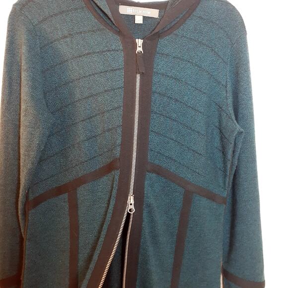 Title Nine Assassin Wool Blend Tunic Sweater Dress Front Zip Size Small - Picture 5 of 7